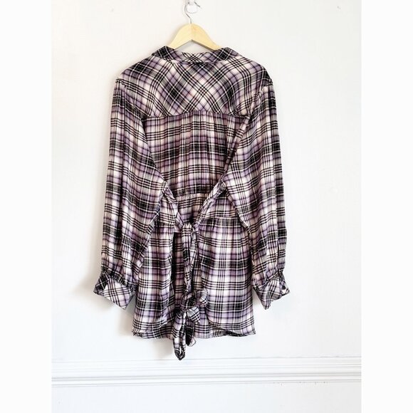 Torrid Womens Brushed Acrylic Flannel Tie Back Button Up Tunic Size 5X Country - Picture 11 of 12